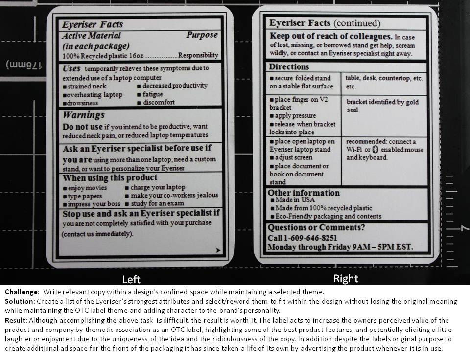 Copywriting & Design of Label Copywriting & Design of Label